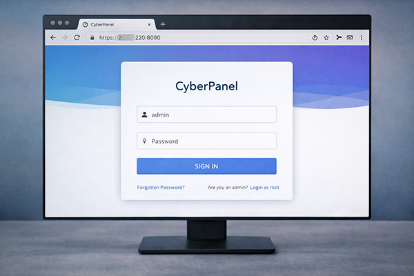 Ubuntu ve CyberPanel Kurulumu Rehberi 8 CyberPanel Giris Ekrani