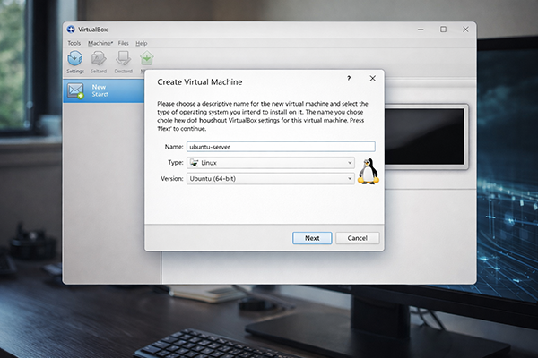Ubuntu ve CyberPanel Kurulumu Rehberi 2 VirtualBox Ubuntu Yeni Sanal Makine Oluşturma