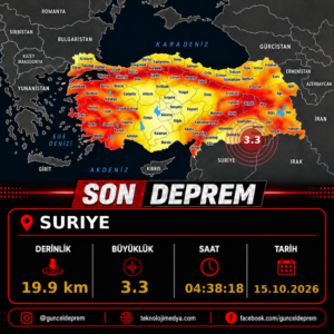 Son Depremler | SURIYE | 15.10.2026 – 04:38